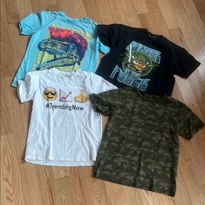 Blue and Black Short Sleeve Tees with Graphic Designs, various brands